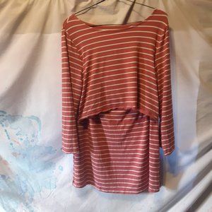 GAP BODY Women' XL Striped Pink Maternity Top